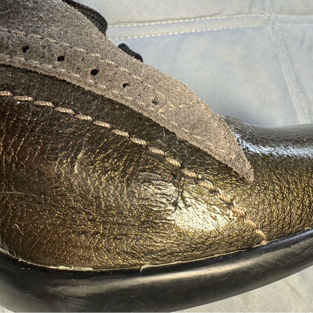 Dromedaris Leather Lace-Up Olive Green Oxford Shoes - Picture 11 of 11